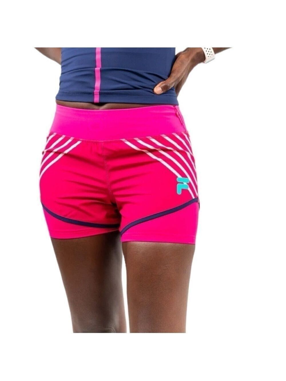FILA Christopher Bevans Stretch Woven Layered Shorts Beetroot Hot pink XL